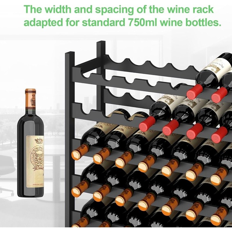 Premium Bamboo Wine Rack Modular Stackable Storage Easy Assembly Modern Design