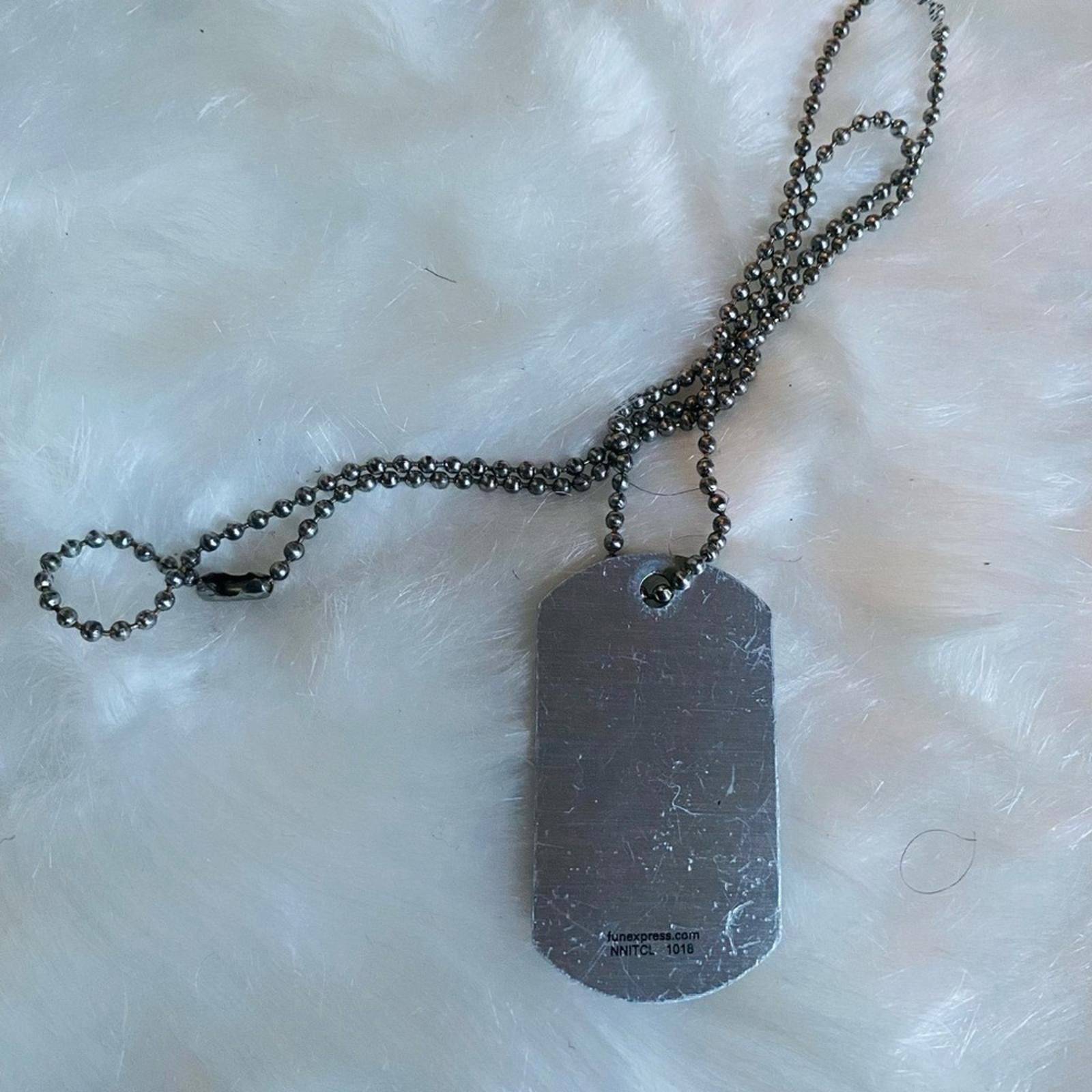 Military Style Dog Tag Necklace with Camouflage Design
