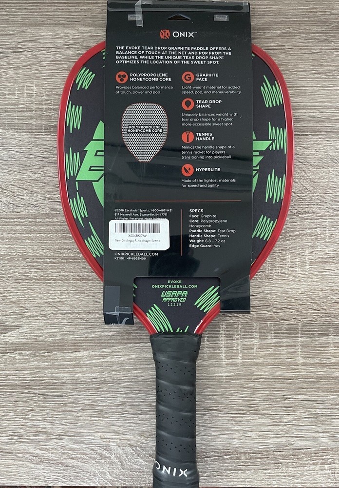 Onix Hyperlite Evoke Tear Drop Pickleball Paddle Graphite/Polypropolene