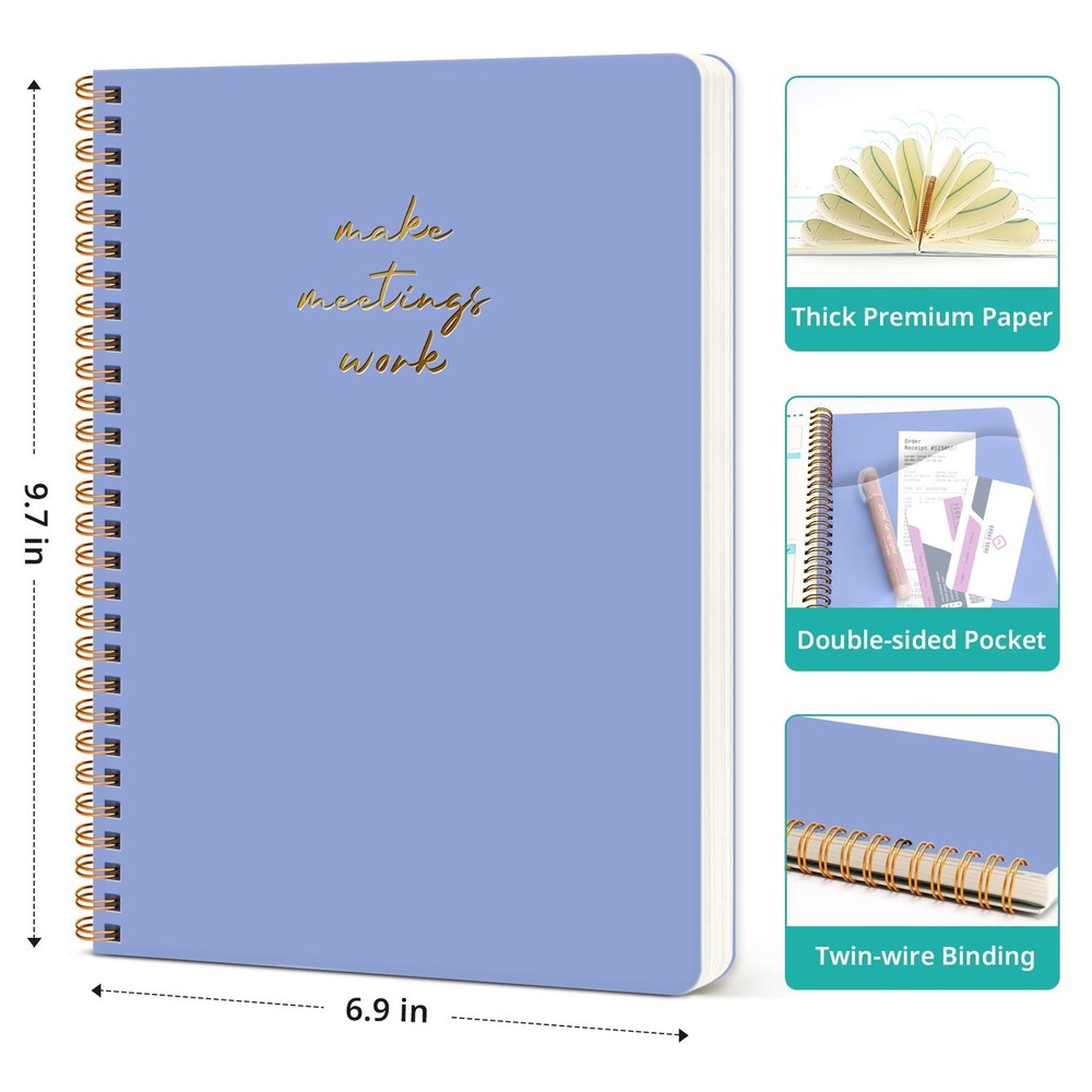 Taja Meeting Notebook Lavender - Work Organization, Action Items, Notes