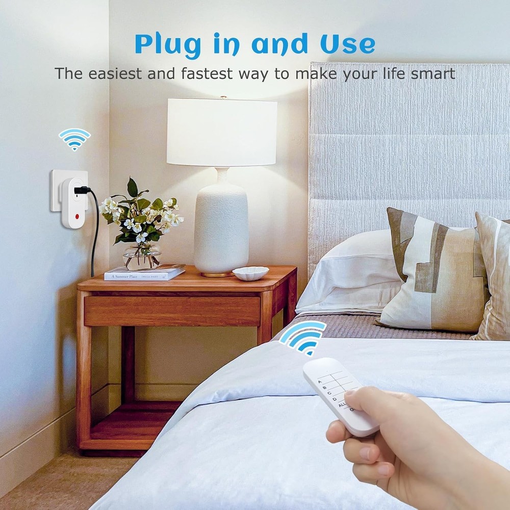 3 Pack Remote Control Outlet, 15A Wireless Switch Plug for Christmas Lights