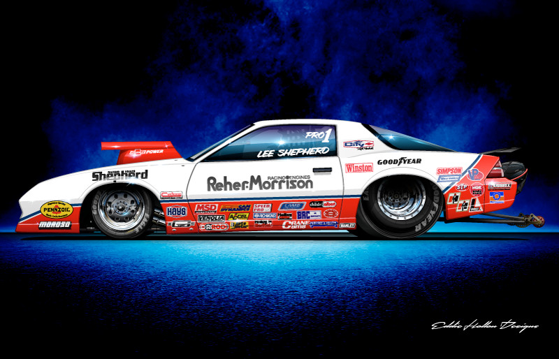 Reher Morrison Shepherd 1984 Pro Stock Camaro 28X18" Poster FC070