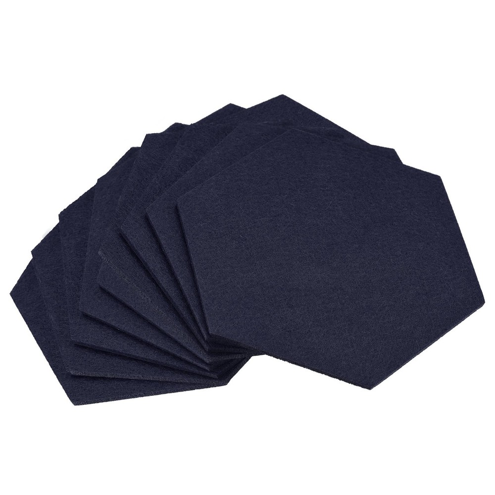Felt coasters 9pcs hexagonal pads coasters, dark blue