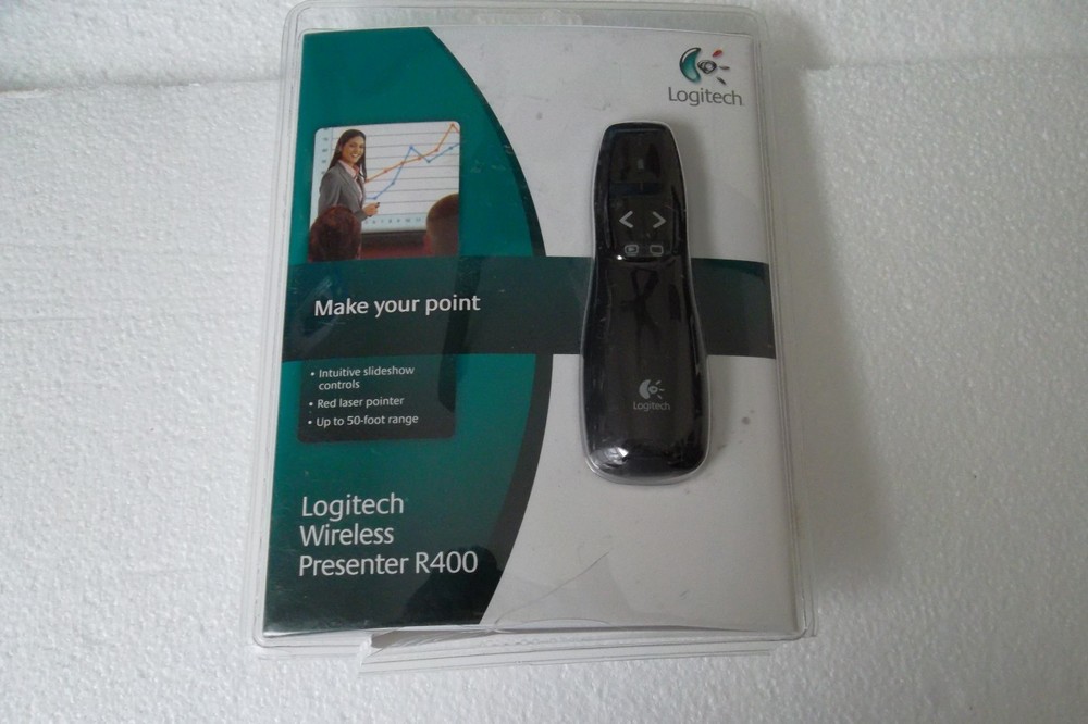 Logitech Wireless Presenter R400 50' Range Receiver Laser Pointer 910-00135 NEW
