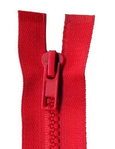 60cm Red Open End Chunky Zip