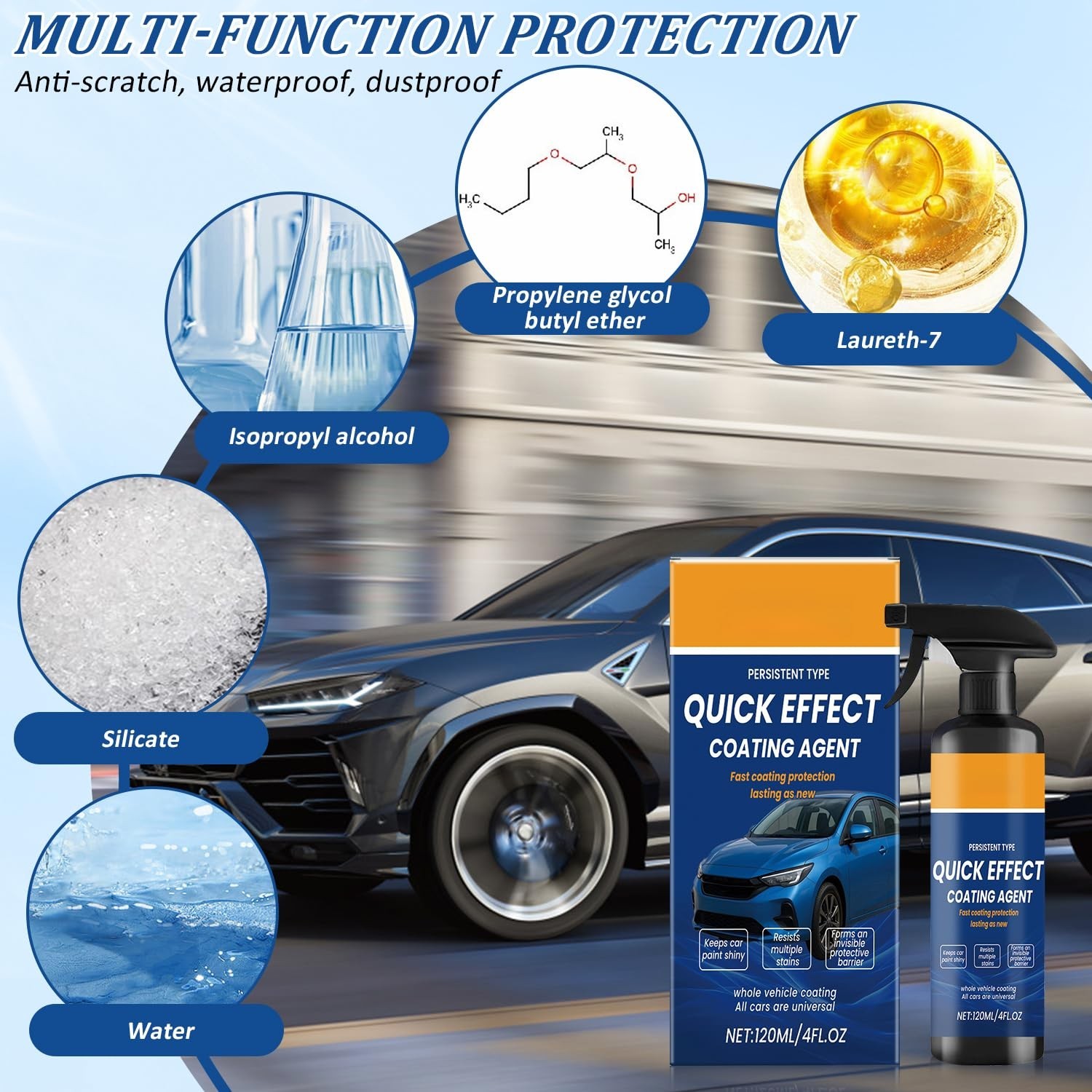 Advanced Car Quick-Acting Coating Agent Spray, Car Coating Spray, Quick Effect