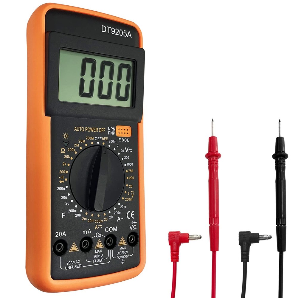 Digital Multimeter AC DC Voltmeter Ohm Volt Amp Tester Resistance Capacitance...