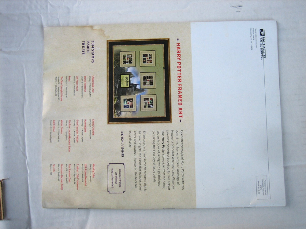 USA PHILATELIC Stamp Catalog 2014 Volume 19 Quarter 1 “HARRY POTTER" issue