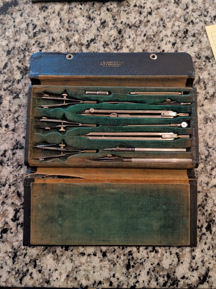 Vtg Compass Drafting Set w/Case, Made in Germany