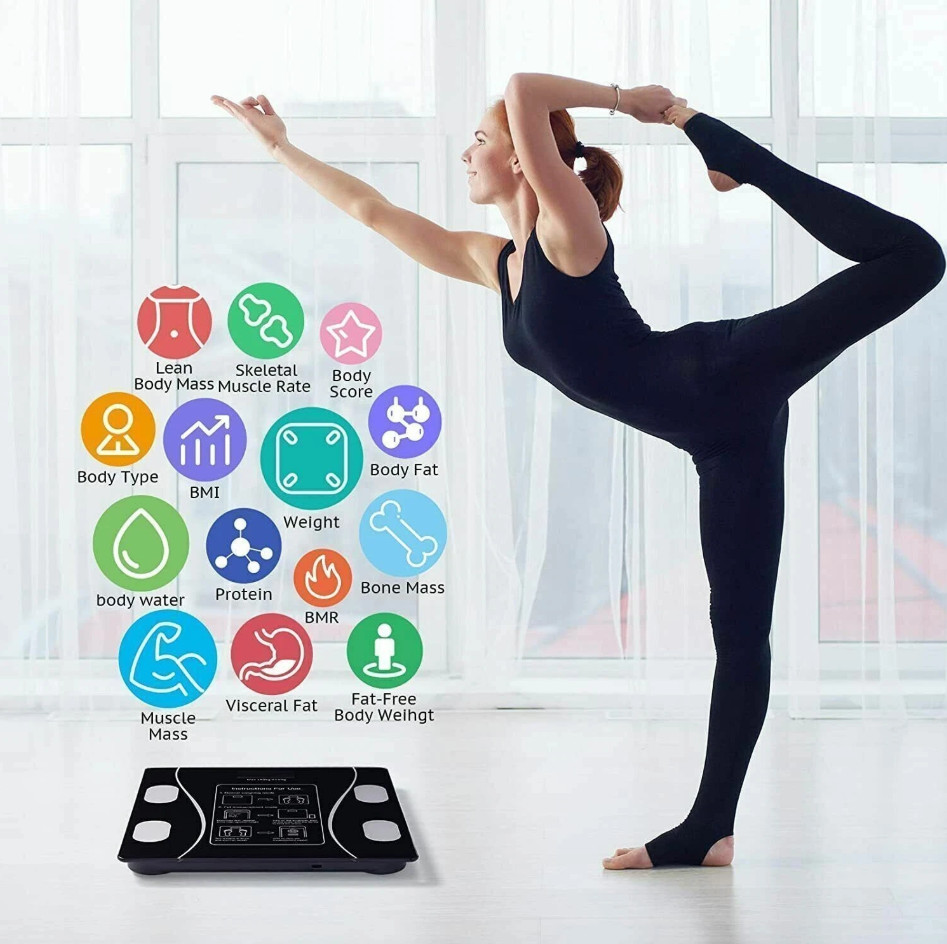 Bluetooth Body Weight Scale Digital High Precision Backlit Display Fat Scale US