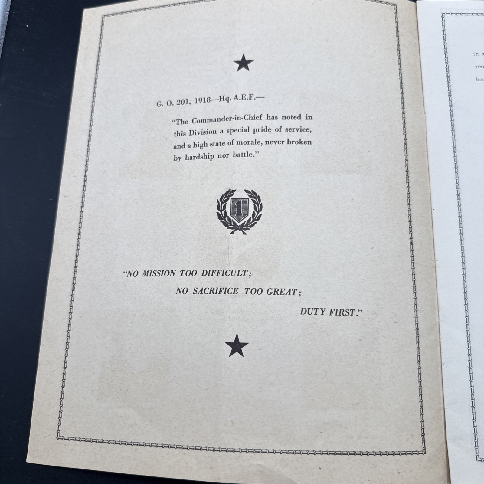 WWI AEF U.S. Army 1st Infantry Division Society 33rd Annual Reunion Big Red One