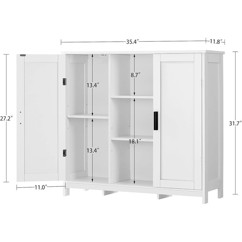 Buffet Cabinet Storage Organizer Adjustable Shelves Multi-Functional Sideboard