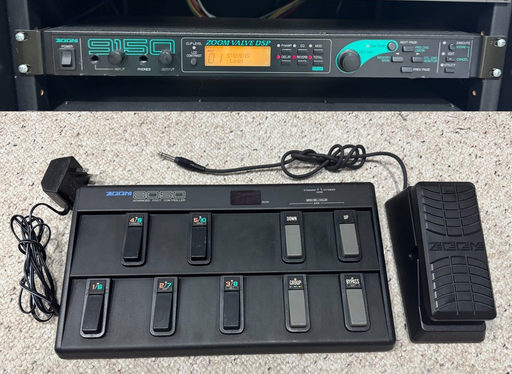 ZOOM 9150 Valve DSP Multi-Effect Processor with Zoom 8050 MIDI Foot Controller