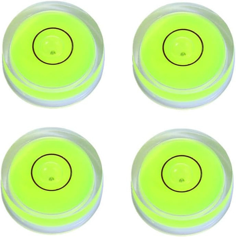 4Pcs Small Circular Bubble Levels with Double Sided Adhesive Bottom Mini Little