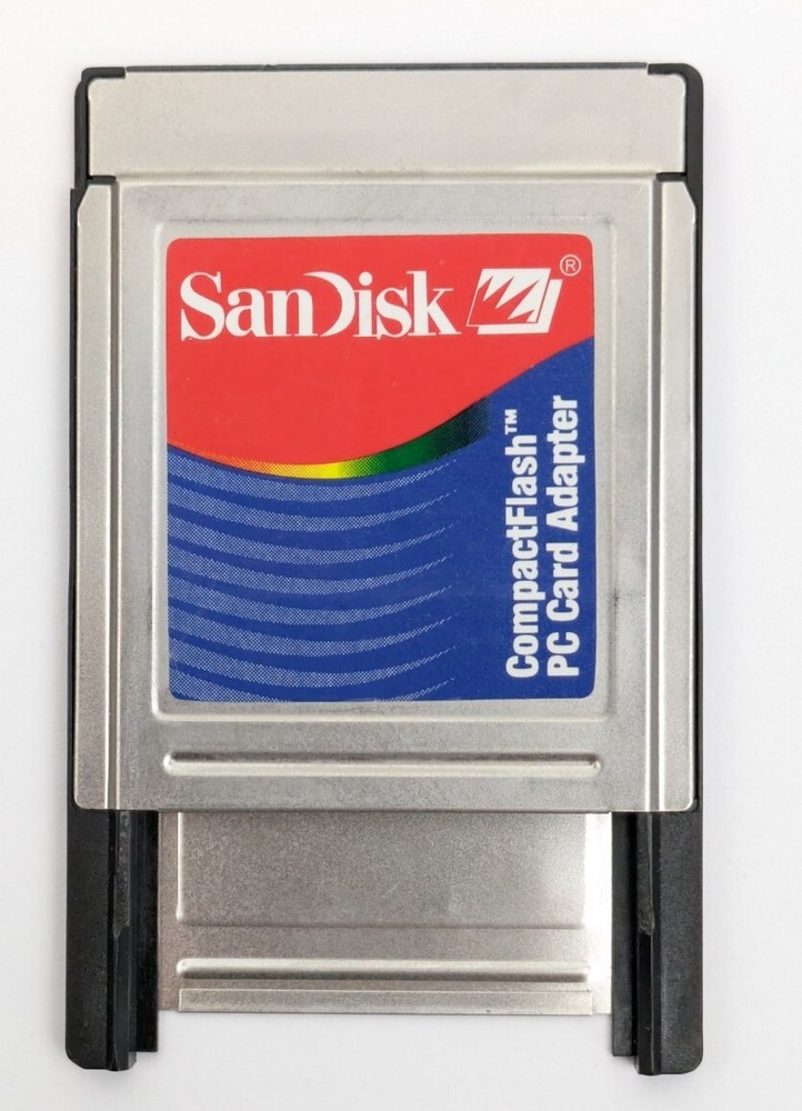 SanDisk Compact Flash PC Card Adapter PCMCIA CF Memory Reader TESTED Working #C