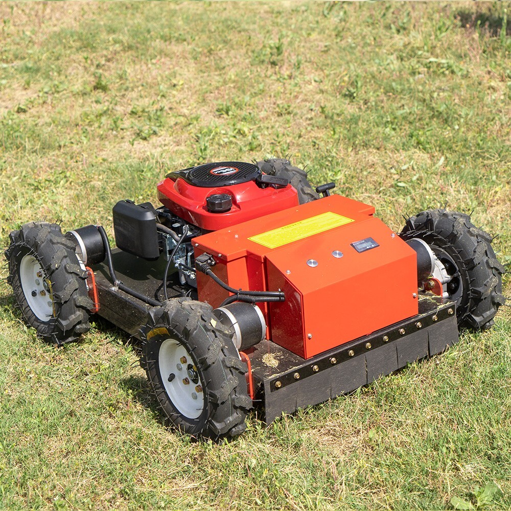 200m Household Gasoline Remote Control Lawn Mower With Large Mowing Area