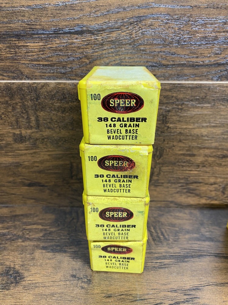 Vintage Speer .38 Cal 148gr Wadcututter EMPTY Bullet Boxes w/ Inserts
