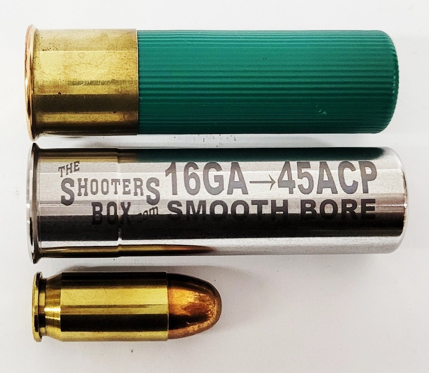 16GA to 45 ACP Shotgun Adapter - SMOOTH BORE-Stainless - Free Case & Shipping!