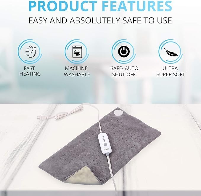 Large Electric Heating Pad for Back Pain and Cramps Relief, Auto Shut Off 12*24