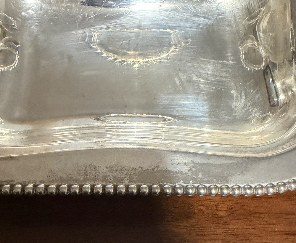 Doubled Vintage Silverplate Lidded Footed Chafing Dish or Server 
