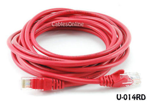 Intellinet 14ft CAT5E UTP Ethernet RJ45 Patch Cable Red