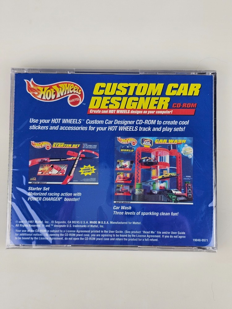 Hot Wheels Custom Car Label Designer CD Software User Guide Sticker Sheets 1997