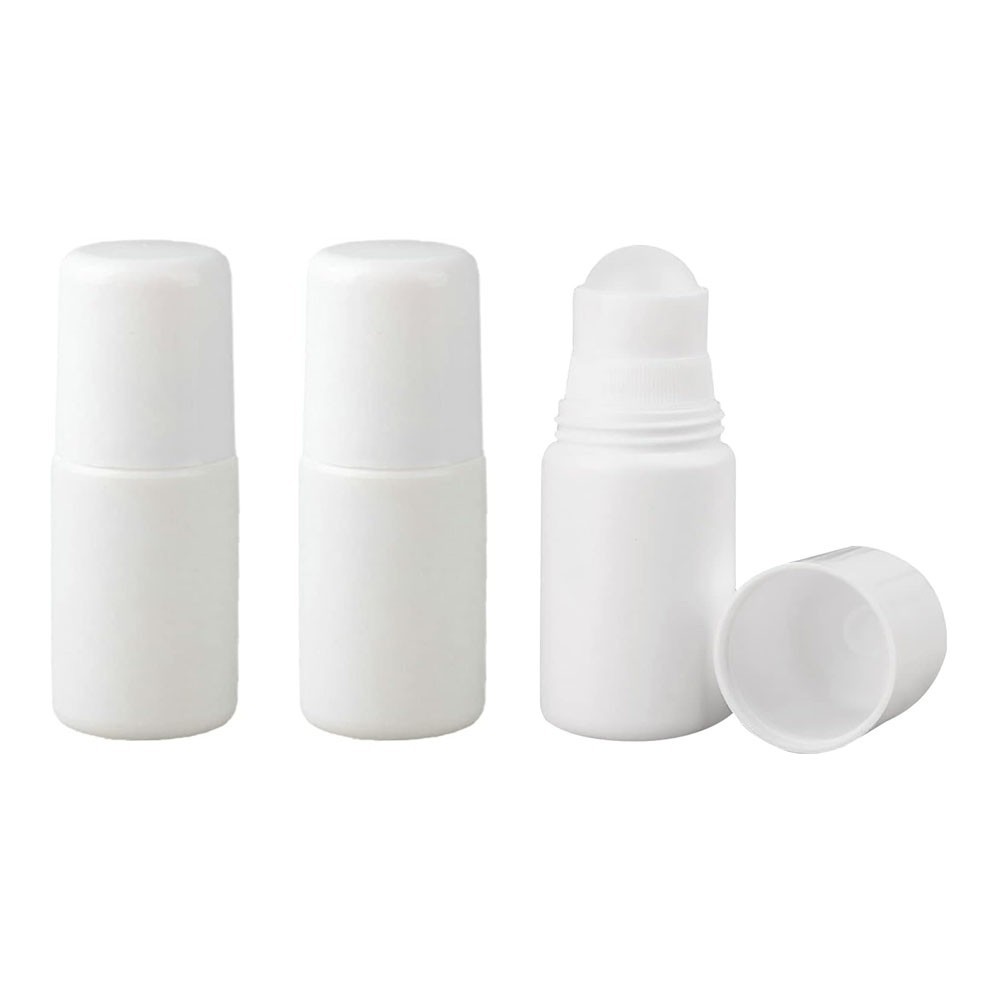 3 Pcs Refillable Roll On Bottles Empty Plastic Rollerball Bottles Dispenser 50ML