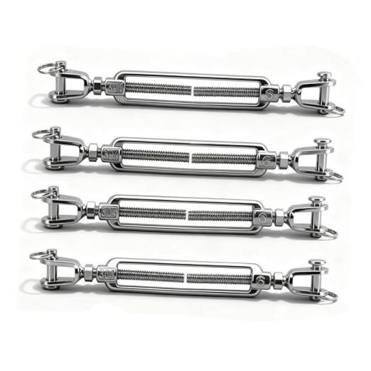 4-PCS 1/4"Jaw & Jaw Turnbuckle Hook,304 Stainless Steel M6 Open 1/4" （M6）-4PCS