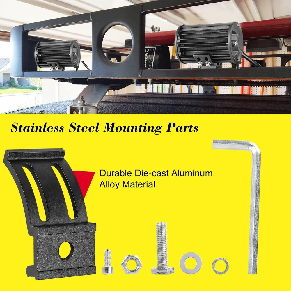 Pair Mount Bracket LED Work Light Bar Cube Pods Base Mounting Holder Universal