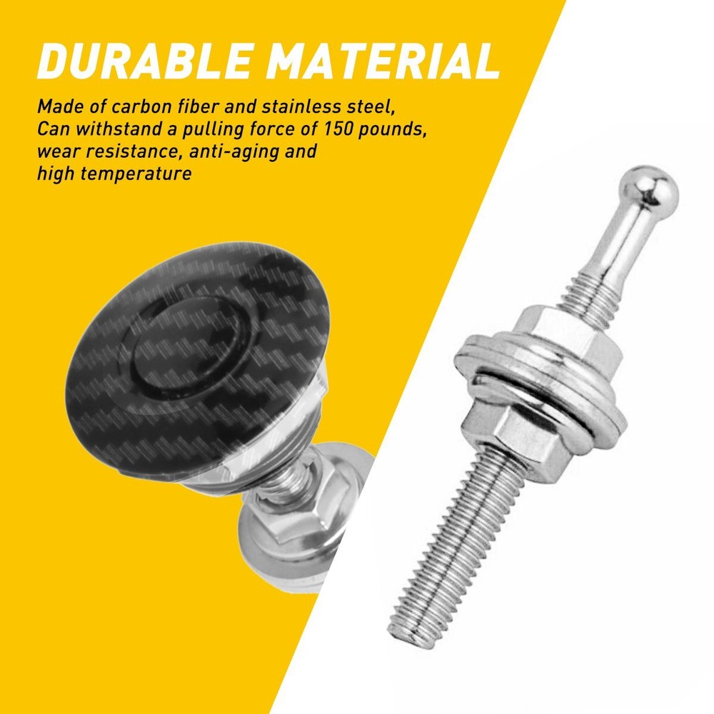 2PC Push Button Quick Release Hood Pins Bonnet Lock Clip Latch Bumper Universal