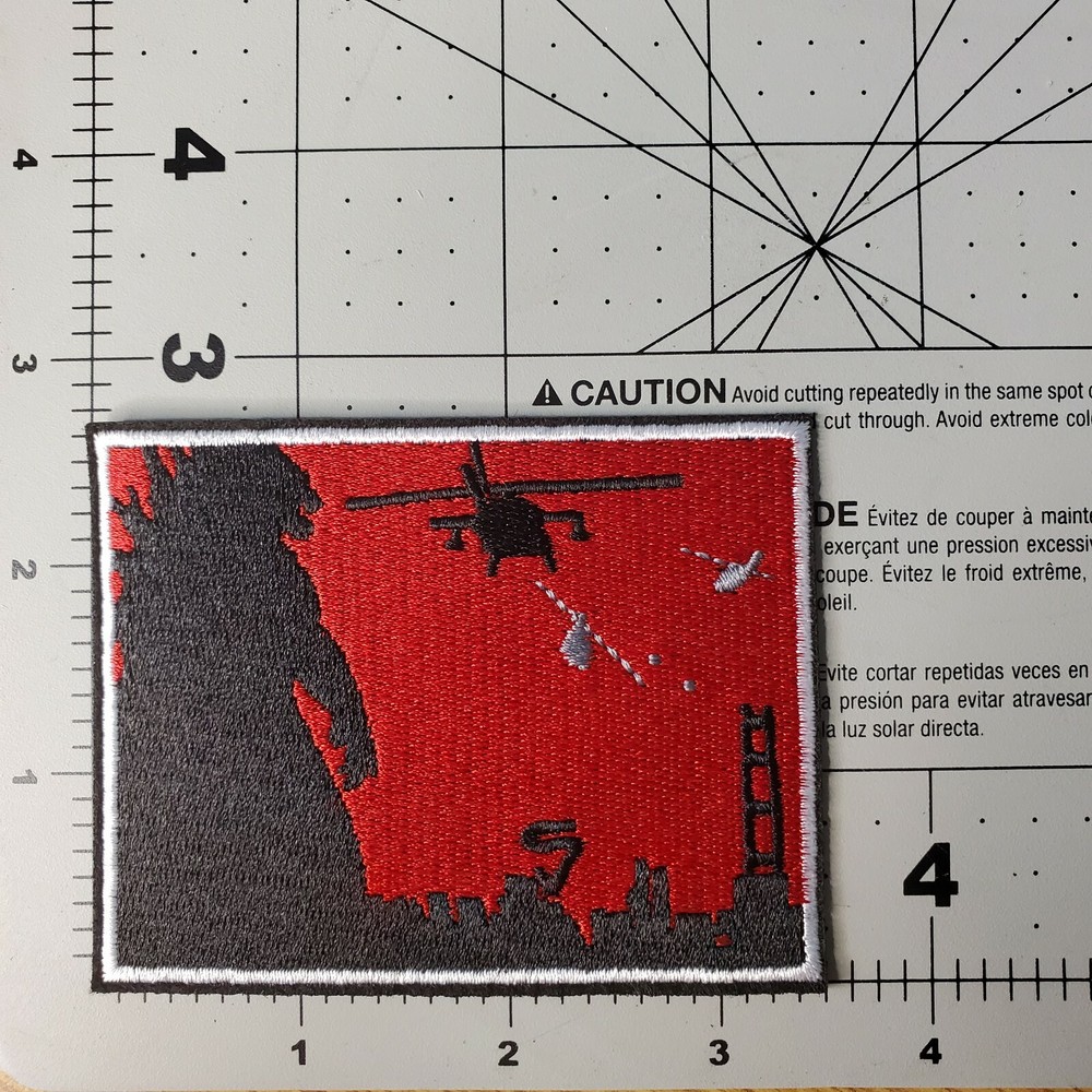 Godzilla Helicopter Patch 3 1/2 inches tall