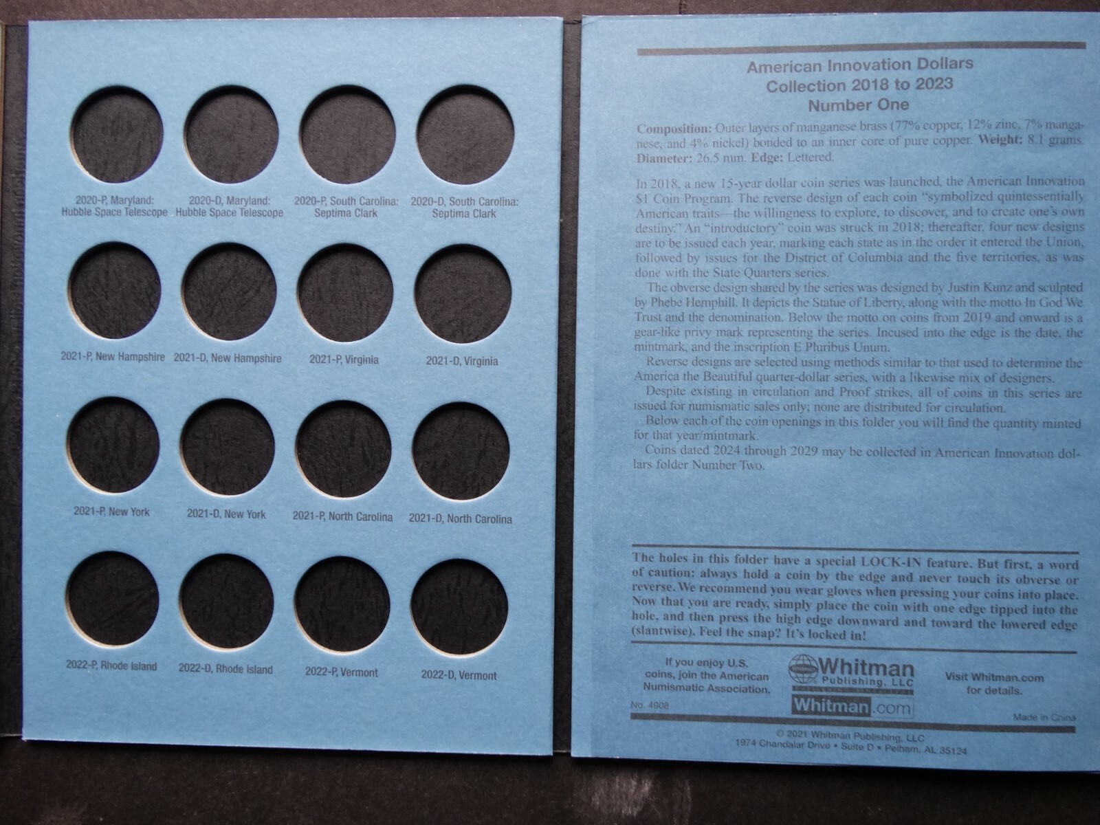 Set of 2 Whitman American Innovation Dollars Coin Folder 2018-2029 Album Book