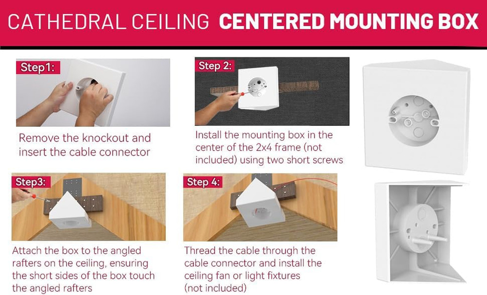 Ceiling Fan Angle Mount FB900-1 Cathedral Ceiling Fan Box Ceiling Fan Mounting