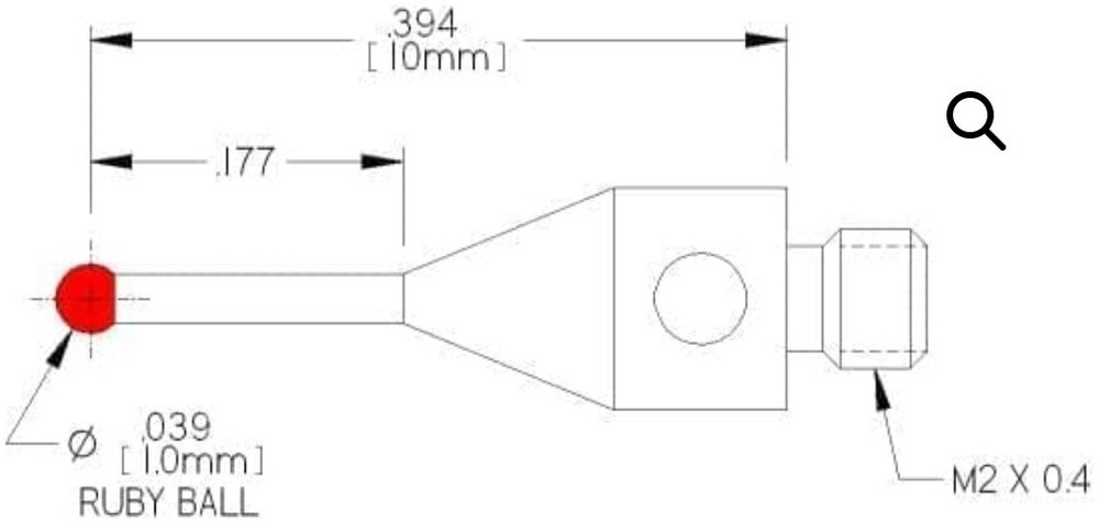 Carbide Probe 265-1R 1mm CMM Ruby Ball Probe Tip