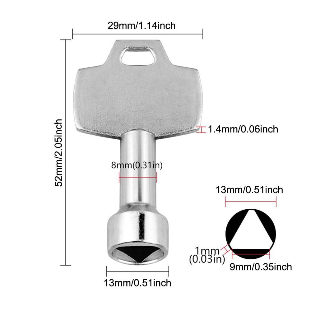 TorSor 5 Pack Trash Can Key Utility Keys Triangular Socket Key Electrical Cab...