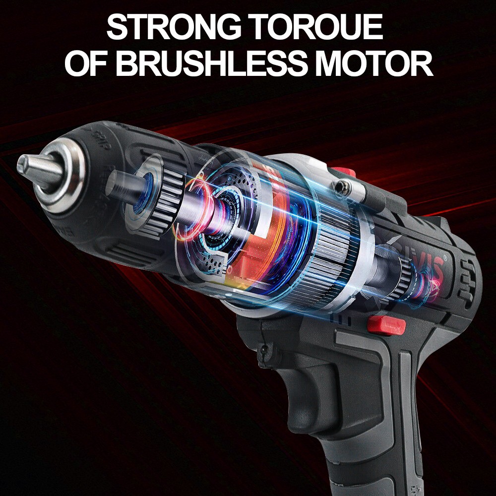 24V Cordless Impact Driver Hammer Drill Combo Kit with 2 Battery & Charger.