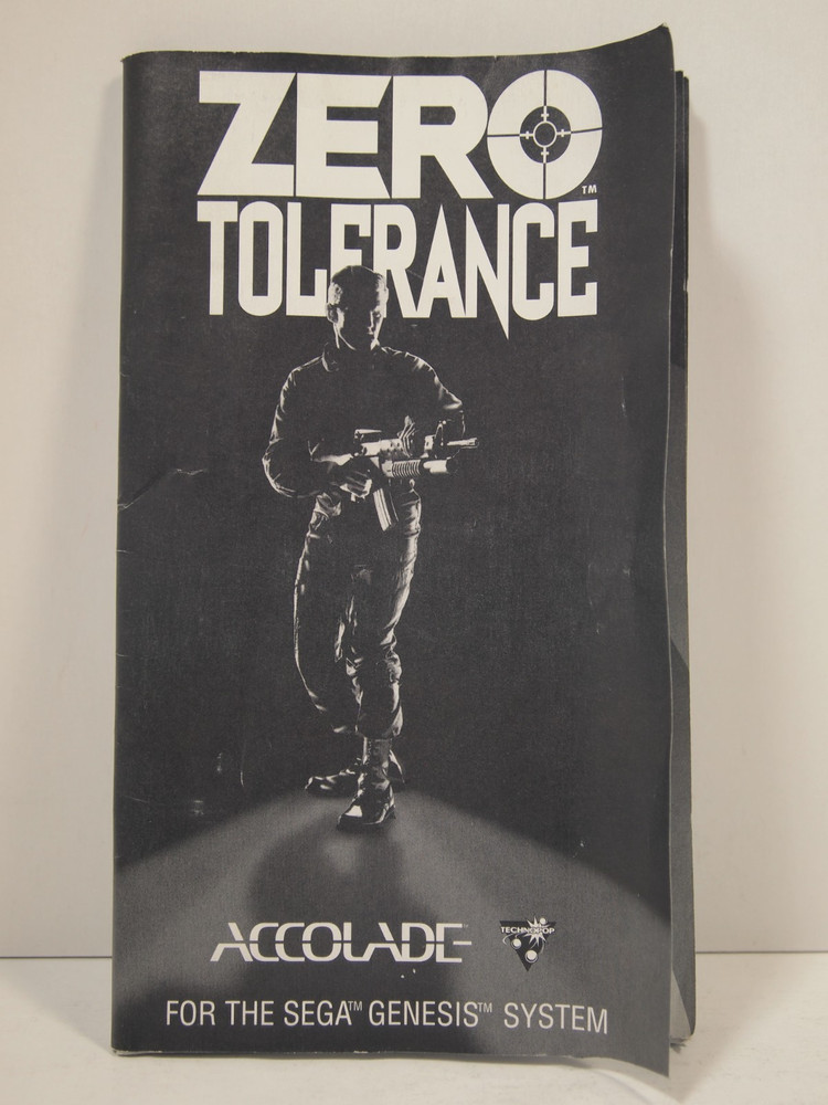 Zero Tolerance (SEGA Genesis) Authentic MANUAL ONLY