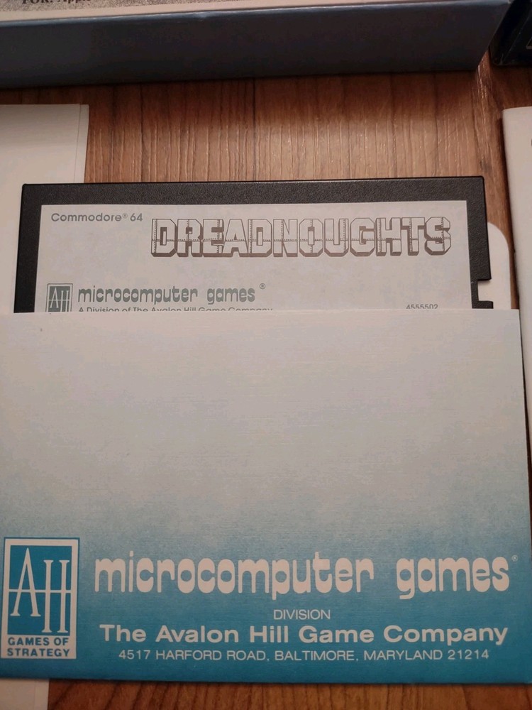 Commodore 64 Software 1985 Dreadnoughts Computer Vintage Disk Game Rare