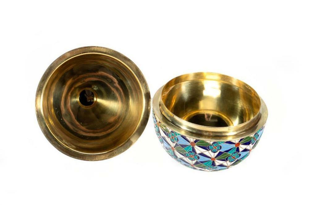Antique Russian Enamel Silver Egg