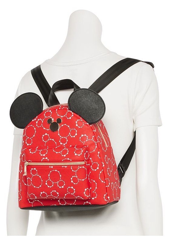 Disney's Mickey Mouse All Over Print Red & White with 3D Ears Mini Backpack-NWT