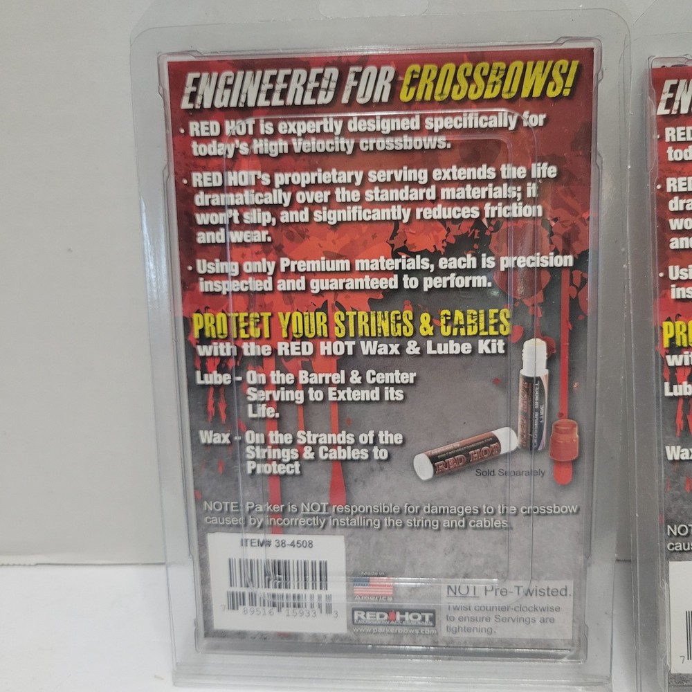 New In Package Red Hot Crossbow Cables And String