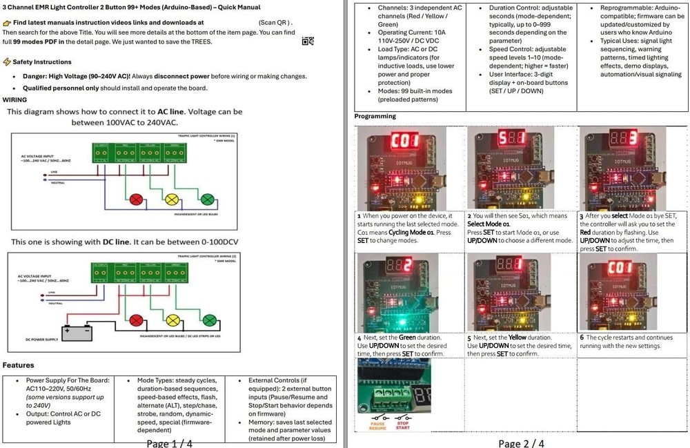 Light Controller Board with Multi-Channel Setup and Easy Programming Interface