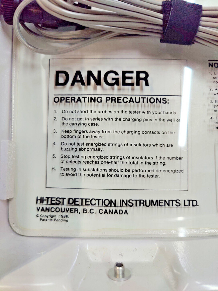 Hi-Test Detection Instruments JM-100 High Voltage Insulation Tester