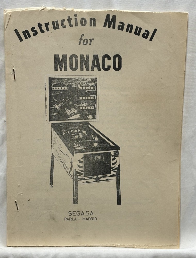 ORIGINAL-SEGA-MONACO-INSTRUCTION MANUAL