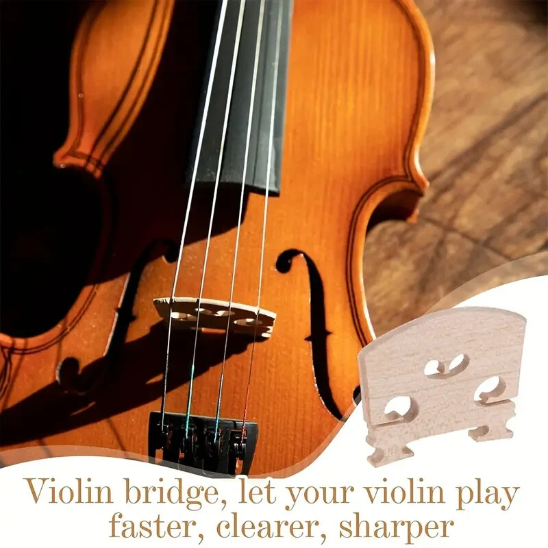 Premium Maple Violin Bridges for 4/4 Size - Durable, Precision-Cut Replacement