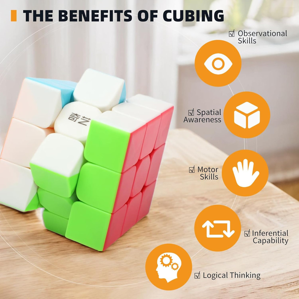 Speed Cube Set 3 Pack Magic Cube | Includes 2X2 Cube,3X3 Cube, Pyraminx Cube | S
