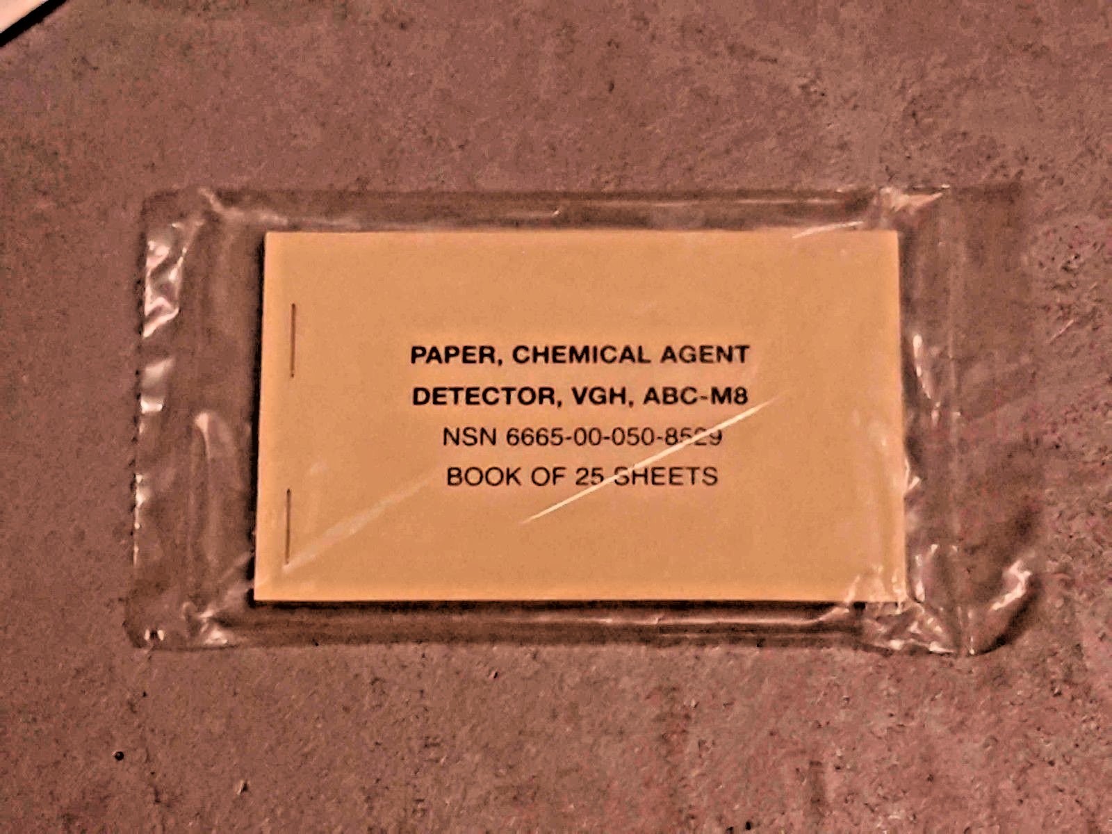 M8 Chemical Agent Detector (CAD) Paper - Booklet of 25 Sheets (50 strips) - NEW