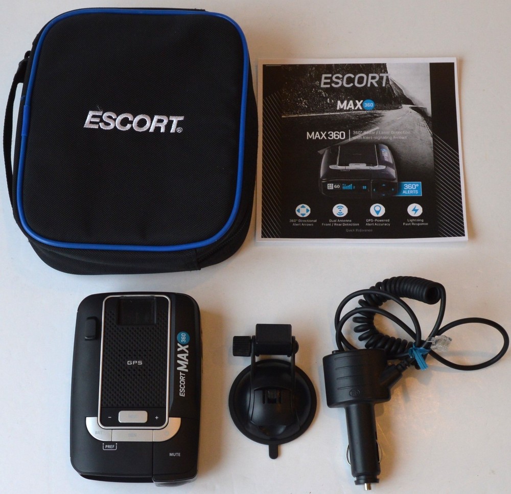 Escort MAX 360 Radar Detector with Mount Cable & Case