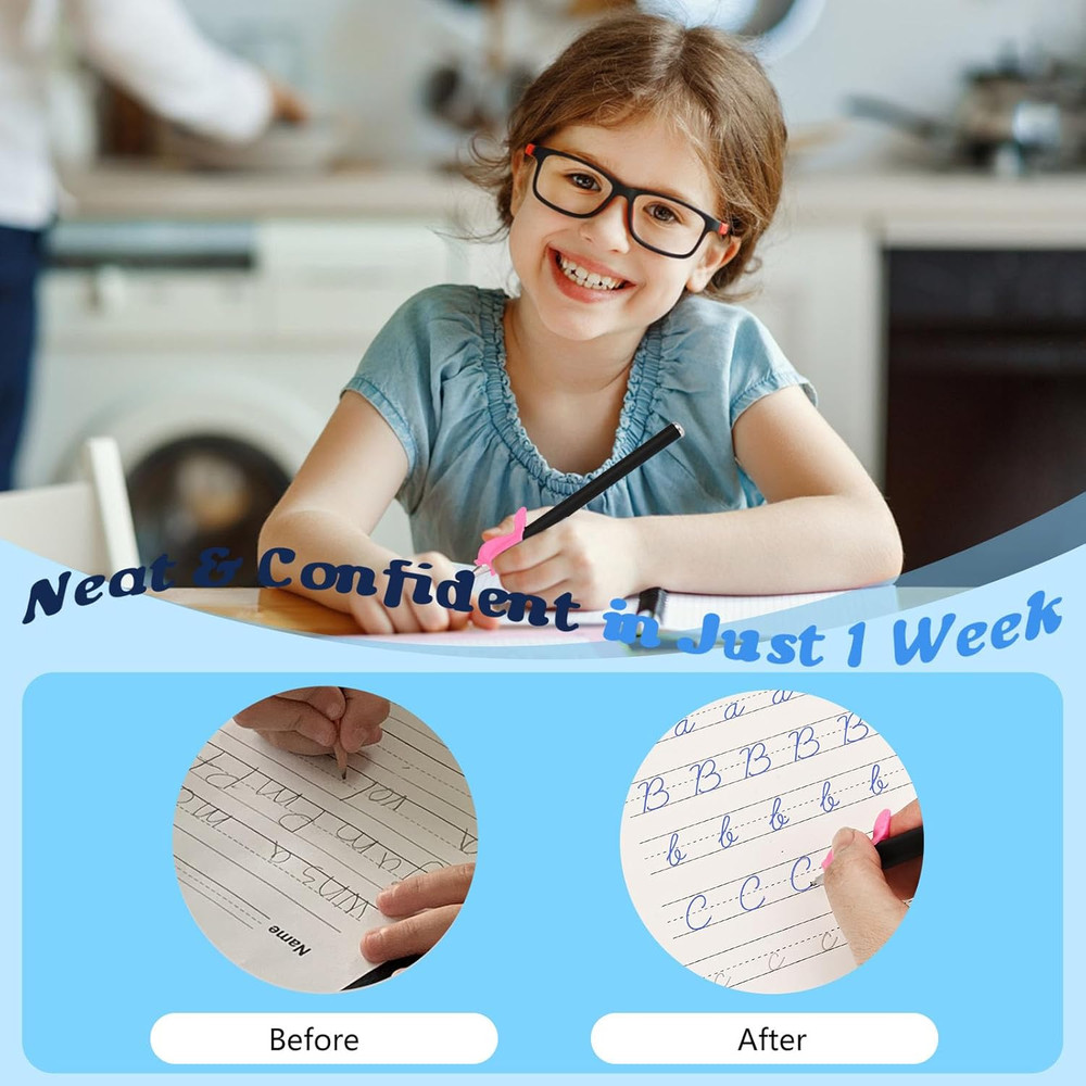 3 Pack Grooved Cursive Handwriting Workbooks - Magic Ink Disappearing Cursive Tr