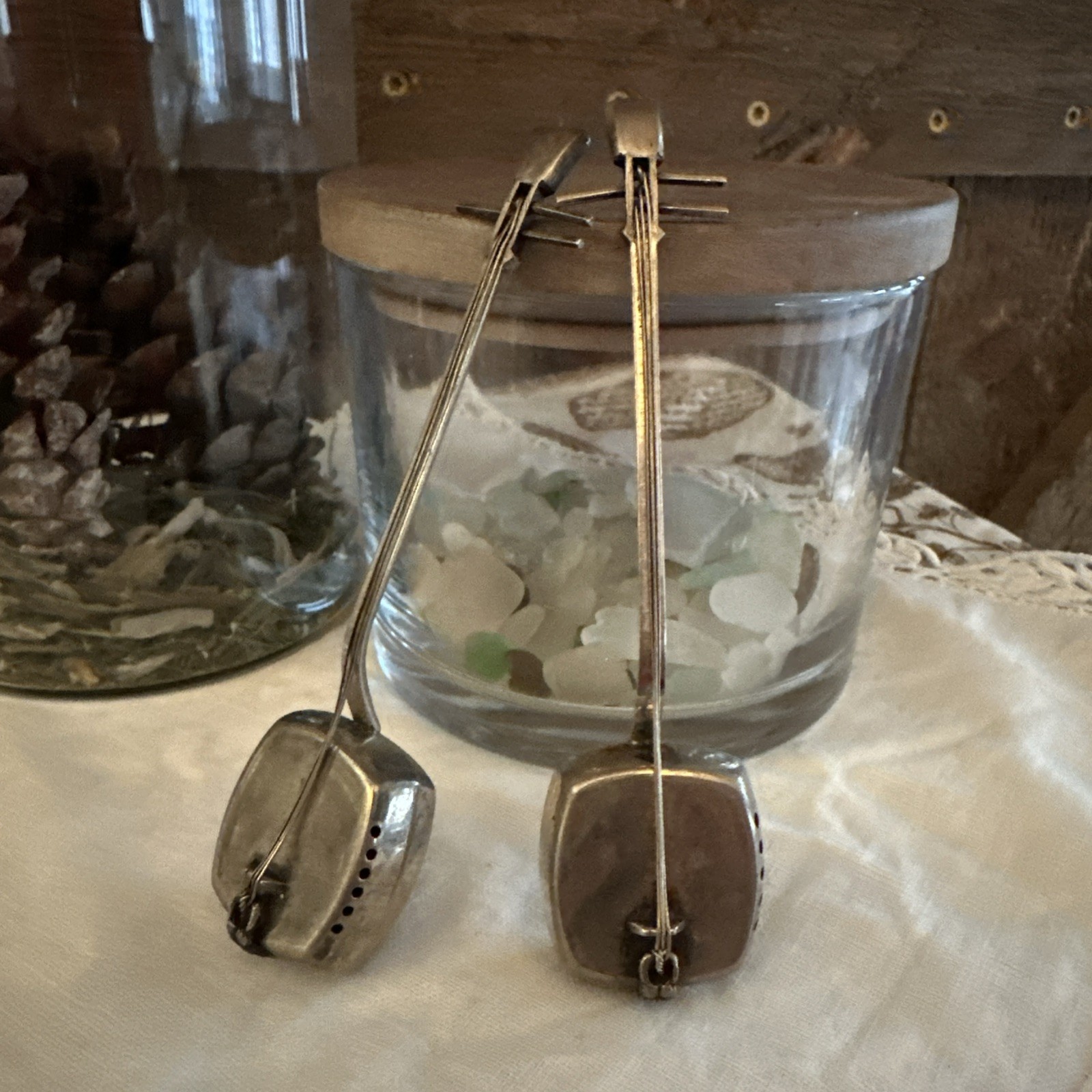 Pair Of (2) Japanese Shamisen Lute .925 Sterling Silver Salt & Pepper Shakers